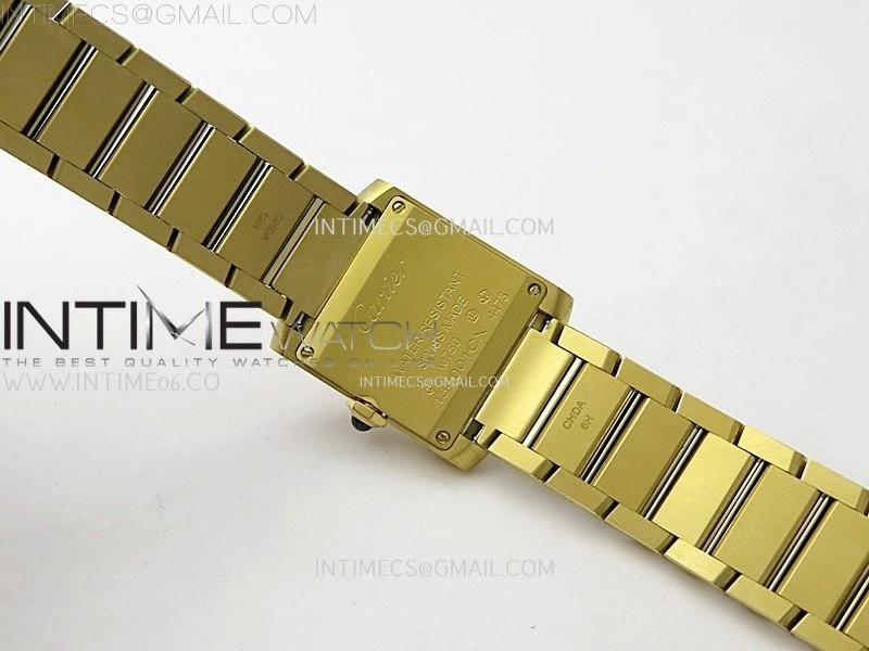 Tank Francaise Ladies 21.2mm YG 8848F 1:1 Best Edition Silver Dial on YG Bracelet Ronda Quartz